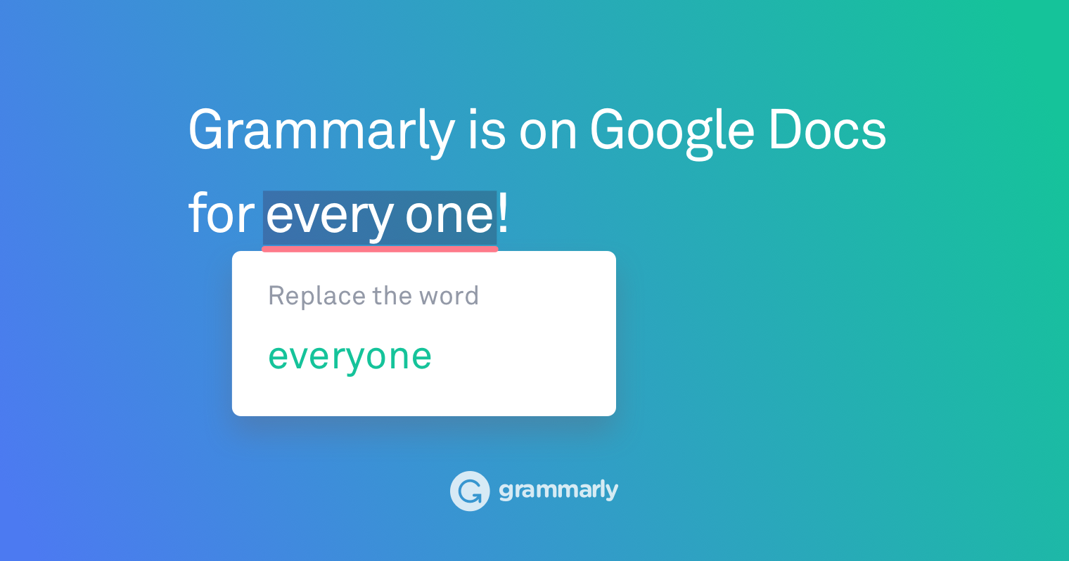 Image of Grammarly correcting a spelling mistake laid over a gradient background