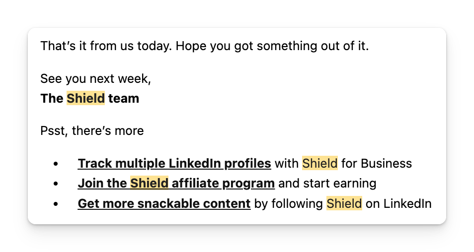 Swipefile Breakdown: Email by Shieldapp.ai